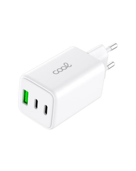 Cargador Red Universal Ultra Fast Triple (PD) 2 x Tipo-C + USB COOL (65W) GaN Blanco