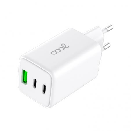 Cargador Red Universal Ultra Fast Triple (PD) 2 x Tipo-C + USB COOL (65W) GaN Blanco