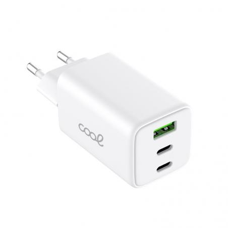 Cargador Red Universal Ultra Fast Triple (PD) 2 x Tipo-C + USB COOL (65W) GaN Blanco