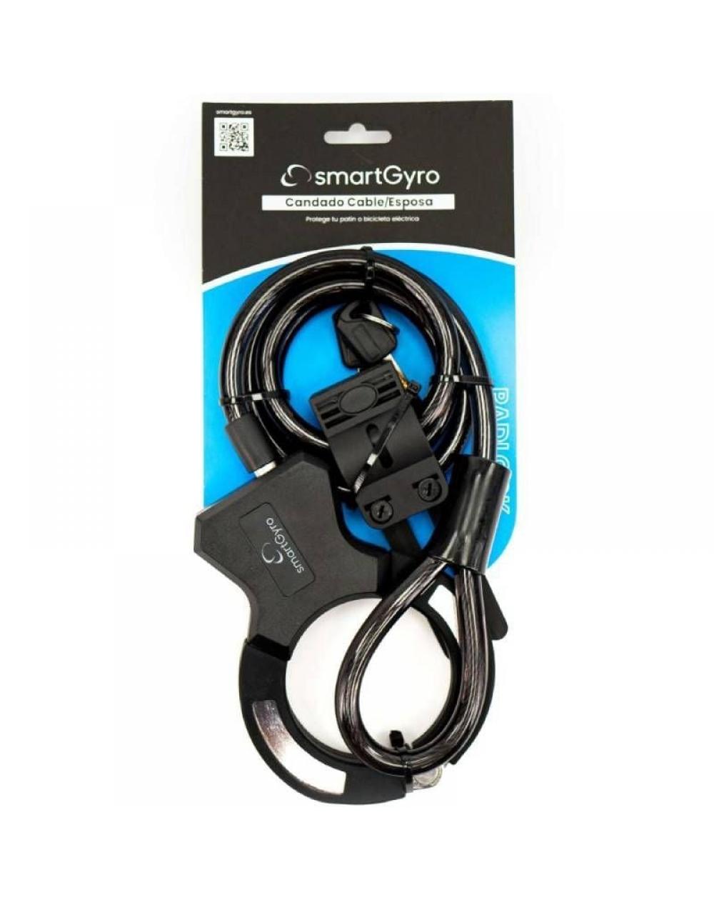 Candado Cable/ Esposa SmartGyro SG27-531 para Patinetes y Bicicletas/ 16x12x2cm/ Cable 120cm