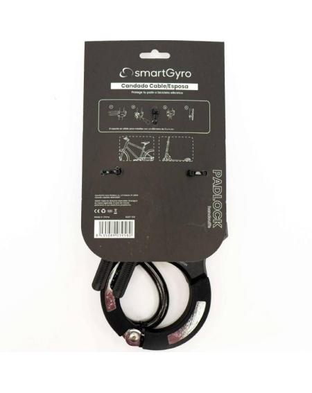 Candado Cable/ Esposa SmartGyro SG27-531 para Patinetes y Bicicletas/ 16x12x2cm/ Cable 120cm