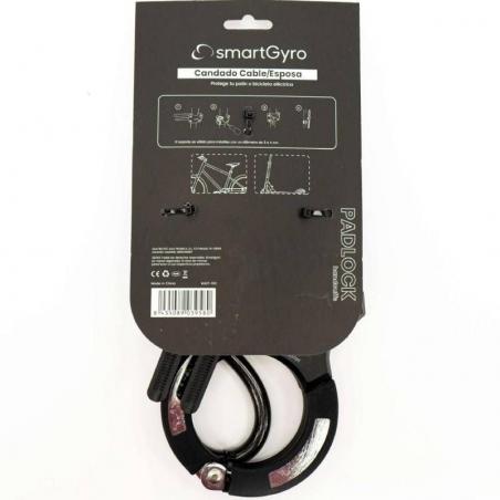 Candado Cable/ Esposa SmartGyro SG27-531 para Patinetes y Bicicletas/ 16x12x2cm/ Cable 120cm