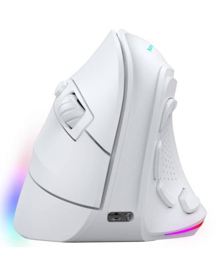 Ratón Gaming Ergonómico Inalámbrico Mars Gaming MM-SK/ Hasta 8400 DPI/ Blanco