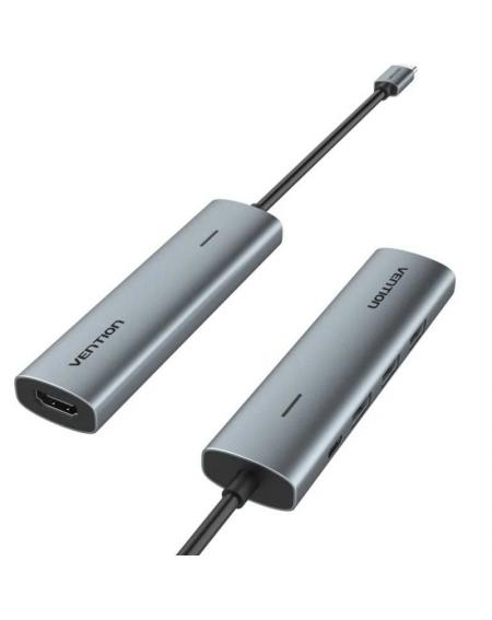 Docking USB Tipo-C Vention TGGHB/ 3xUSB/ 1xHDMI/ 1xUSB Tipo-C PD