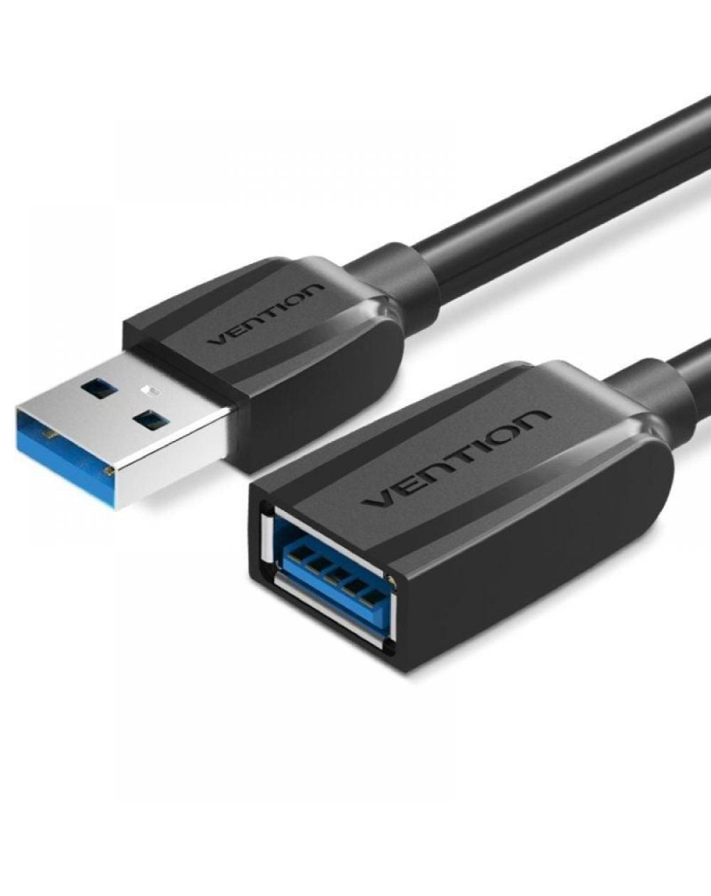 Cable Alargador USB 3.0 Vention VAS-A45-B300/ USB Macho - USB Hembra/ 5Gbps/ 3m/ Negro