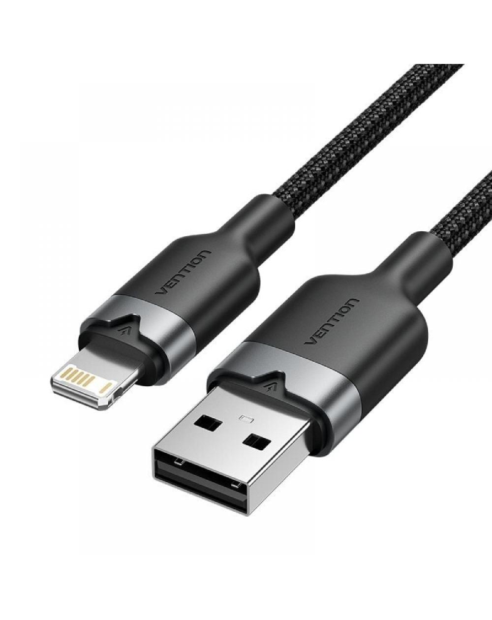 Cable USB Lightning Vention LANBF/ USB Macho - Lightning Macho/ 480Mbps/ 1m/ Negro