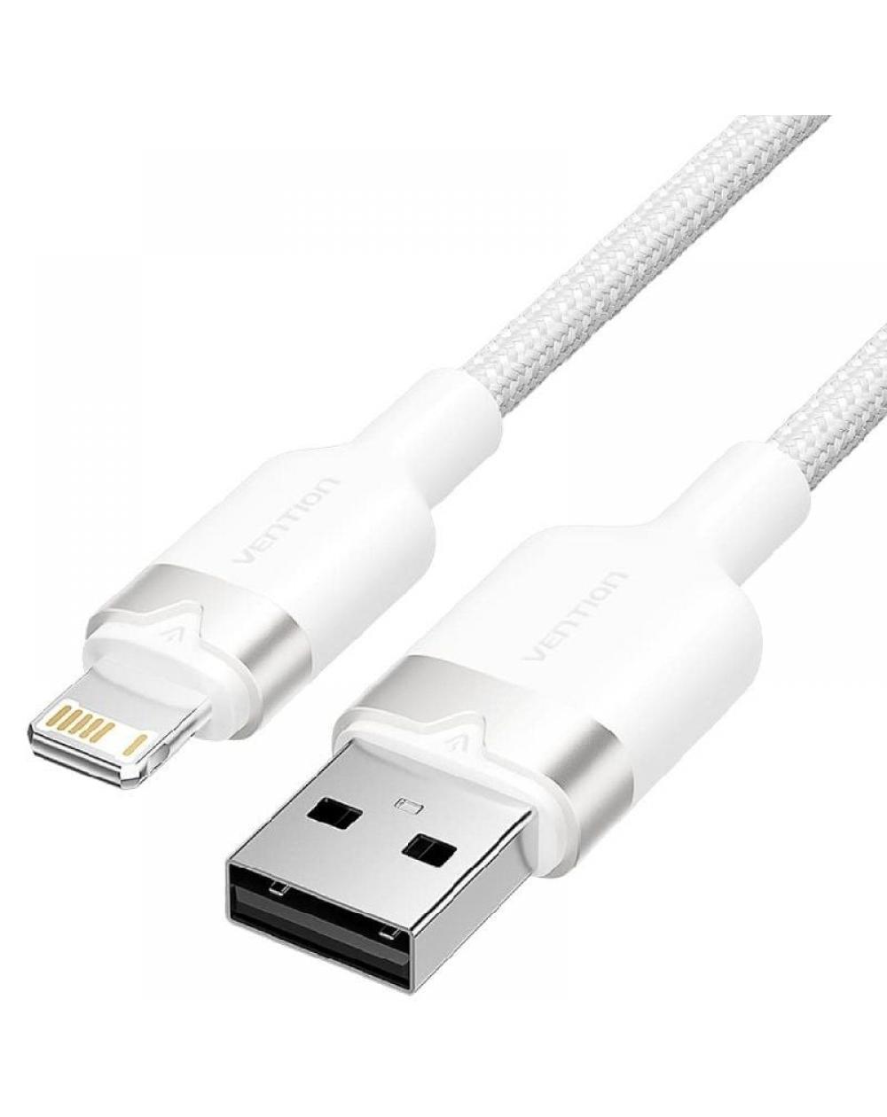 Cable USB Lightning Vention LANWF/ USB Macho - Lightning Macho/ 480Mbps/ 1m/ Blanco