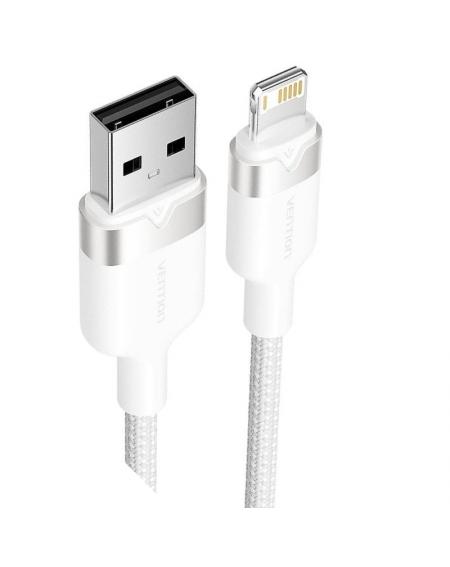 Cable USB Lightning Vention LANWF/ USB Macho - Lightning Macho/ 480Mbps/ 1m/ Blanco