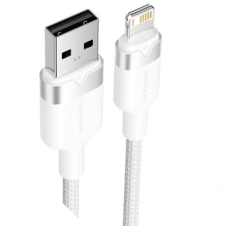 Cable USB Lightning Vention LANWF/ USB Macho - Lightning Macho/ 480Mbps/ 1m/ Blanco