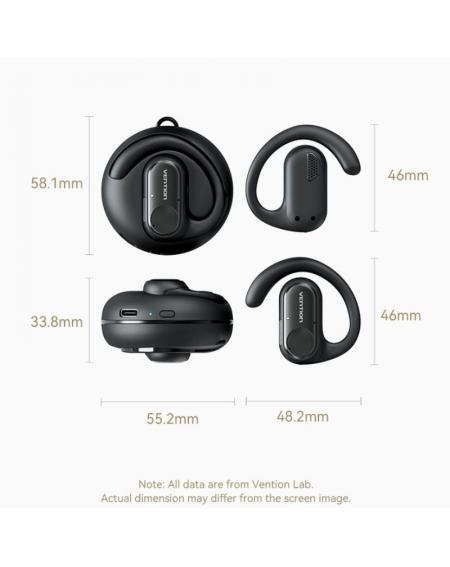 Auriculares Deportivos Bluetooth Vention Open Ear OpenBeat O11 NBPB0 con estuche de carga/ Negros