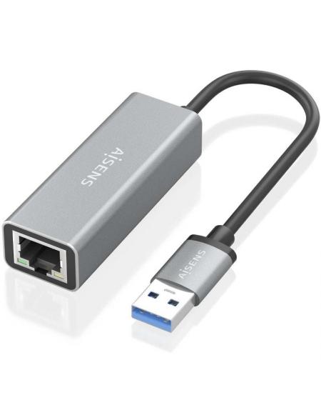 Adaptador USB 3.0 Aisens A106-0897/ USB Macho - RJ45 Hembra/ 15cm/ Gris