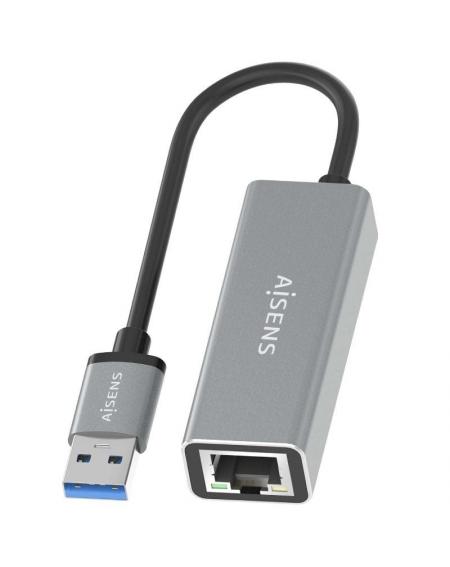 Adaptador USB 3.0 Aisens A106-0897/ USB Macho - RJ45 Hembra/ 15cm/ Gris