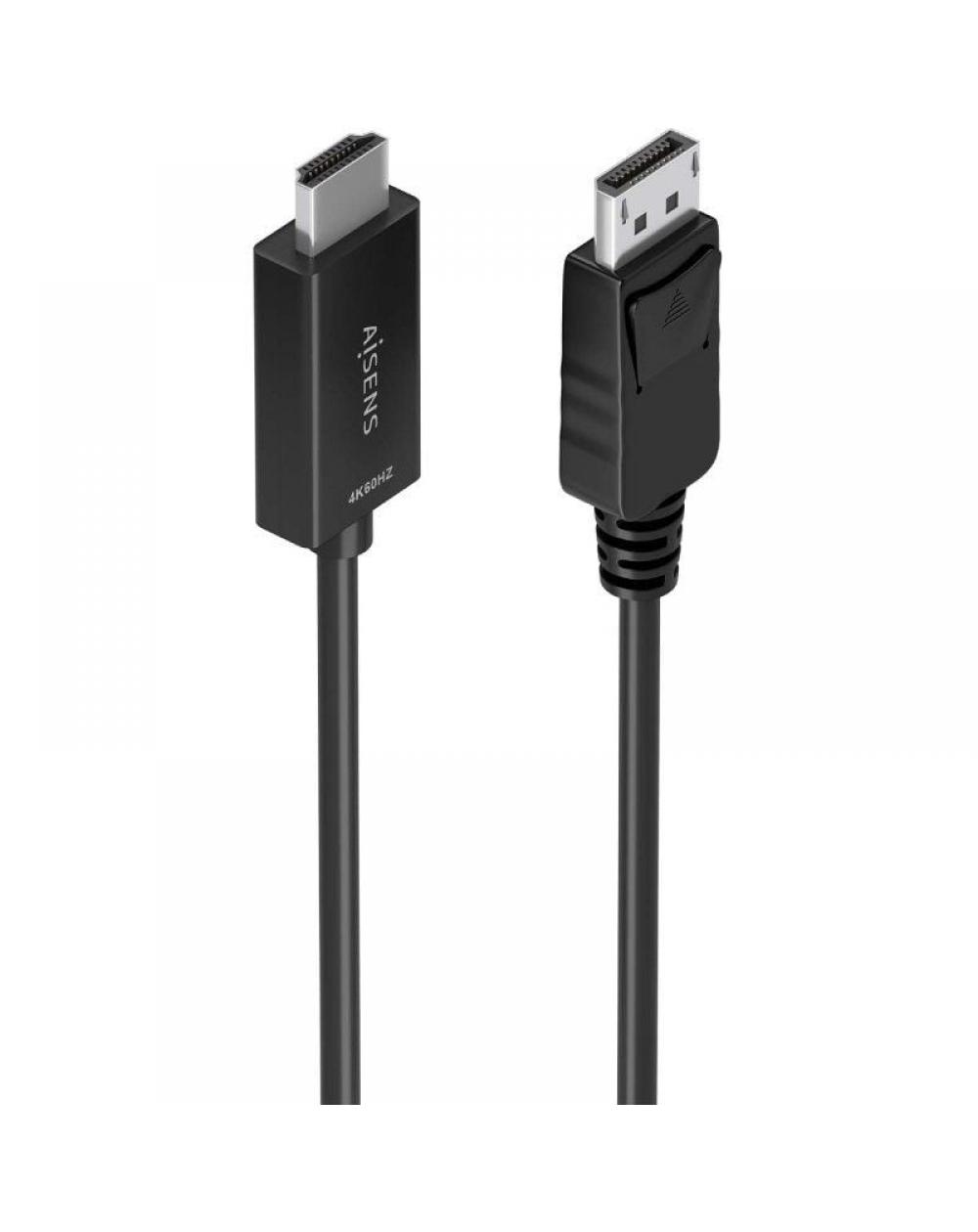 Cable Conversor Aisens A125-0891/ Displayport Macho - HDMI Macho/ 60cm/ Negro