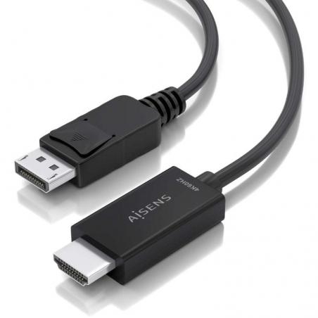 Cable Conversor Aisens A125-0891/ Displayport Macho - HDMI Macho/ 60cm/ Negro