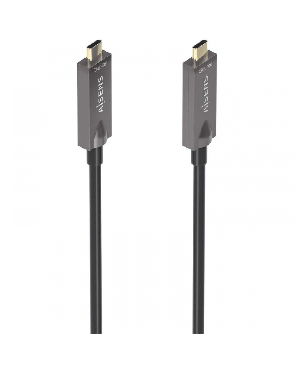 Cable USB 3.1 Tipo-C Aisens A157-0882/ USB Tipo-C Macho - USB Tipo-C Macho/ Hasta 60W/ 10Gbps/ 10m/ Negro