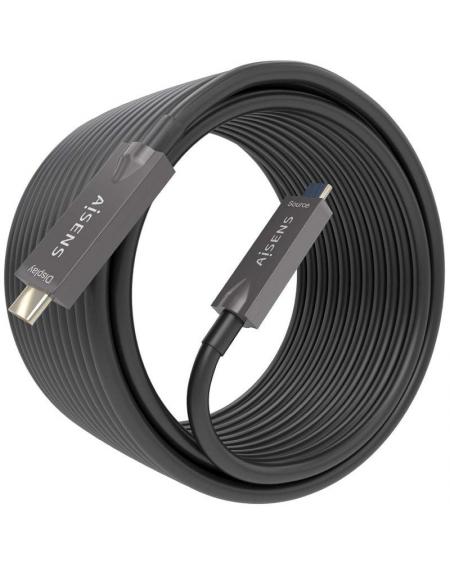 Cable USB 3.1 Tipo-C Aisens A157-0882/ USB Tipo-C Macho - USB Tipo-C Macho/ Hasta 60W/ 10Gbps/ 10m/ Negro