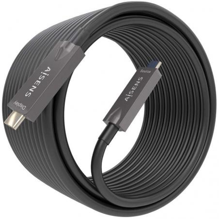 Cable USB 3.1 Tipo-C Aisens A157-0882/ USB Tipo-C Macho - USB Tipo-C Macho/ Hasta 60W/ 10Gbps/ 10m/ Negro