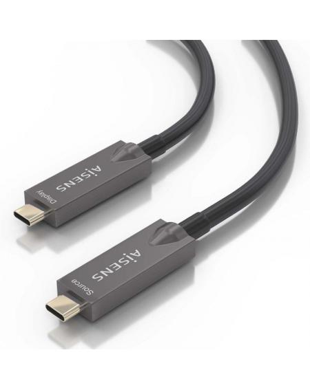 Cable USB 3.1 Tipo-C Aisens A157-0882/ USB Tipo-C Macho - USB Tipo-C Macho/ Hasta 60W/ 10Gbps/ 10m/ Negro