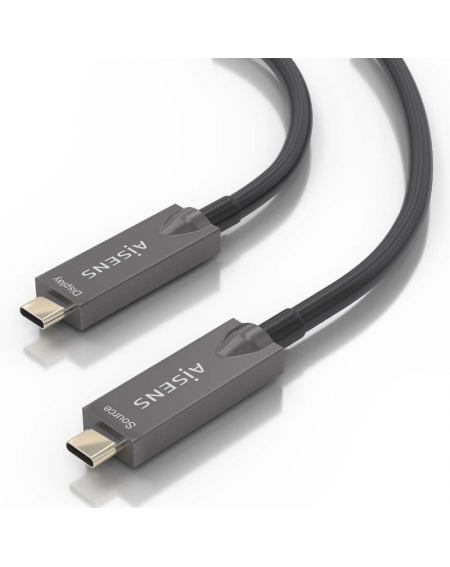 Cable USB 3.1 Tipo-C Aisens A157-0883/ USB Tipo-C Macho - USB Tipo-C Macho/ Hasta 60W/ 10Gbps/ 15m/ Negro