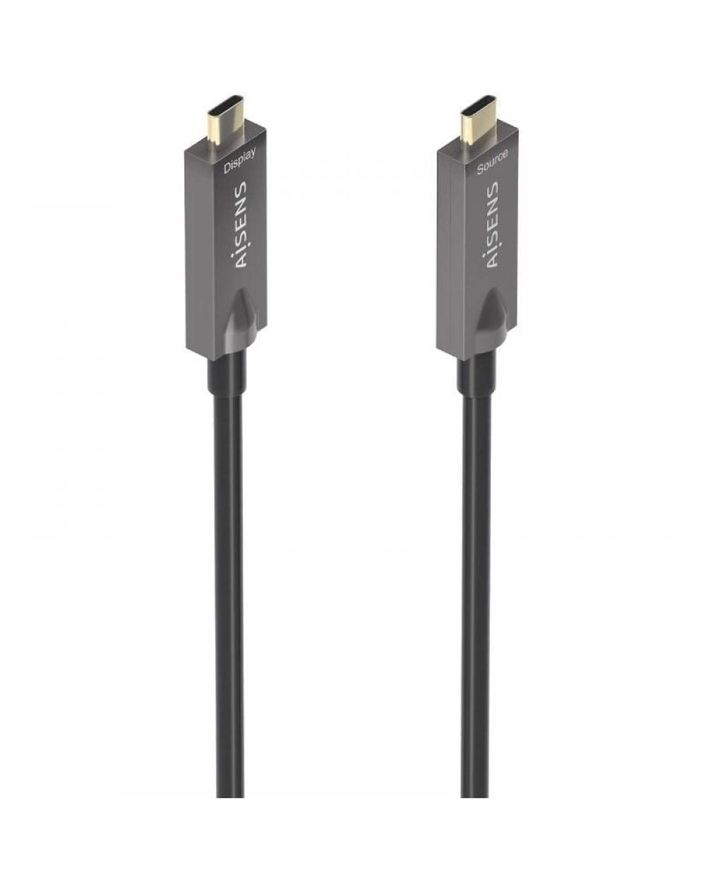 Cable USB 3.1 Tipo-C Aisens A157-0884/ USB Tipo-C Macho - USB Tipo-C Macho/ Hasta 60W/ 10Gbps/ 7.5m/ Negro