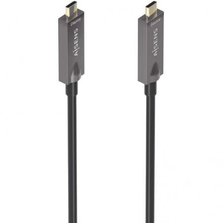 Cable USB 3.1 Tipo-C Aisens A157-0884/ USB Tipo-C Macho - USB Tipo-C Macho/ Hasta 60W/ 10Gbps/ 7.5m/ Negro