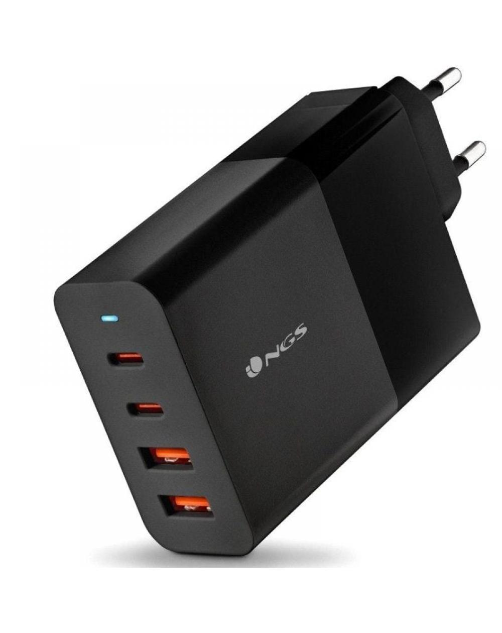 Cargador de Pared NGS Bud/ 2xUSB Tipo-C/ 2xUSB/ 100W