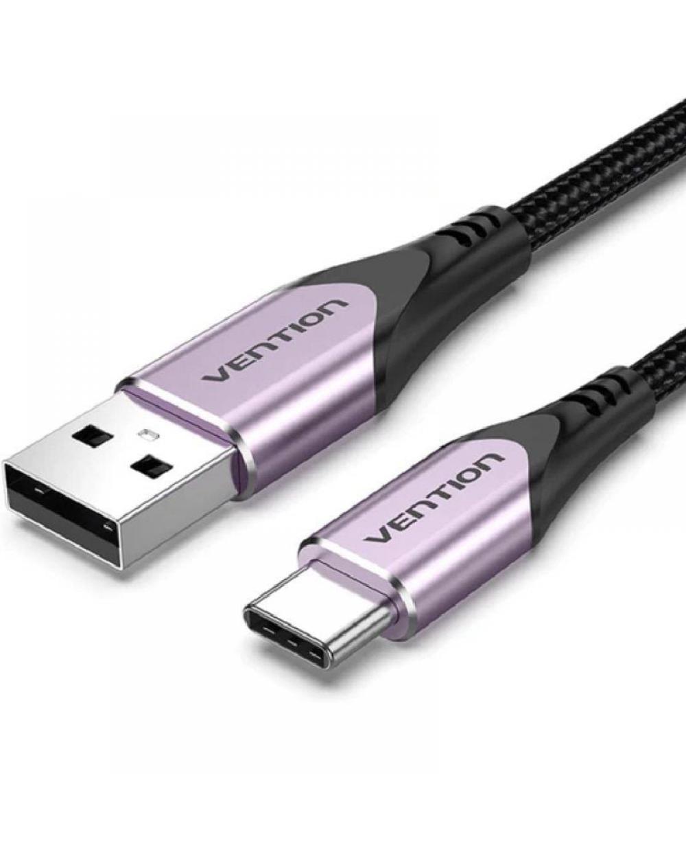 Cable USB 2.0 Tipo-C Vention CODVH/ USB Tipo-C Macho - USB Macho/ 480Mbps/ 2m/ Purpura