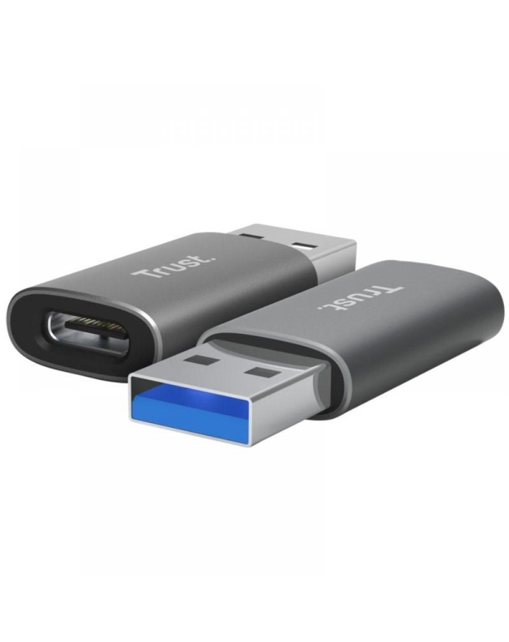 Adaptador USB 3.2 GEN2 Trust Calyx / USB Tipo-C Hembra - USB Macho