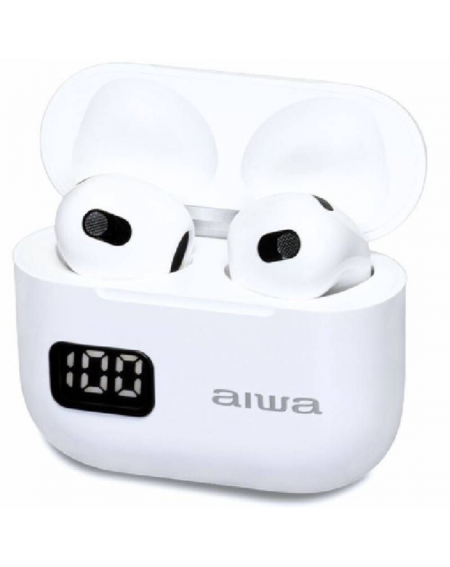 Auriculares Bluetooth Aiwa EBTW-100WT con estuche de carga/ Autonomía 3h/ Blancos