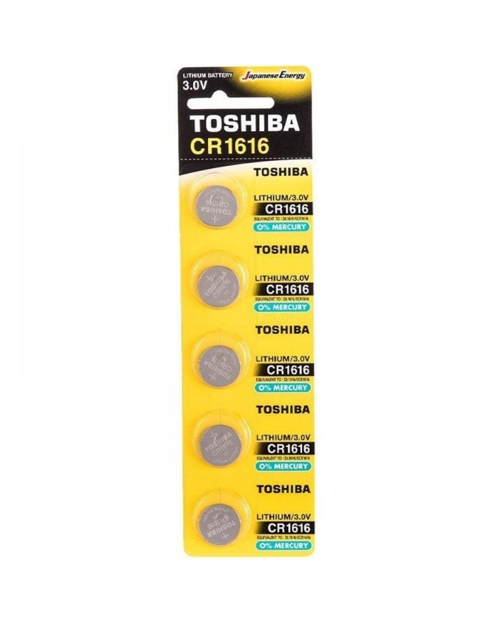 Pack de 5 Pilas de Botón Toshiba CR1616/ 3V