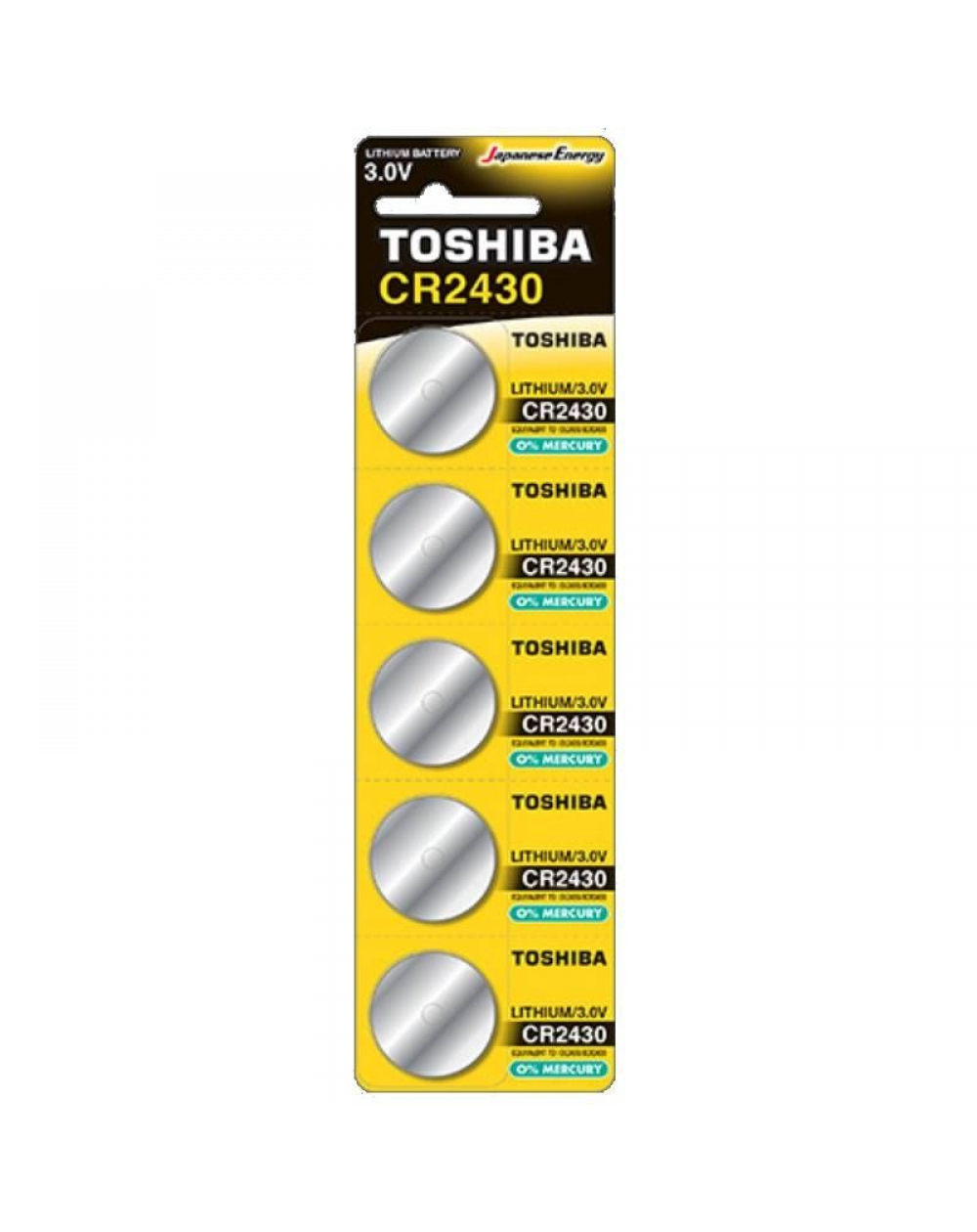 Pack de 5 Pilas de Botón Toshiba CR2430/ 3V/ Alcalinas