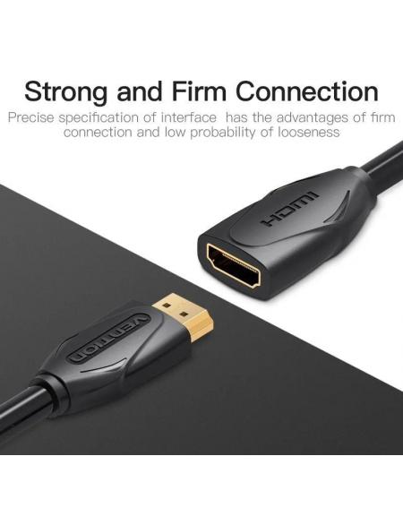 Cable Alargador HDMI Vention VAA-B06-B150/ HDMI Macho - HDMI Hembra/ 1.5m/ Negro