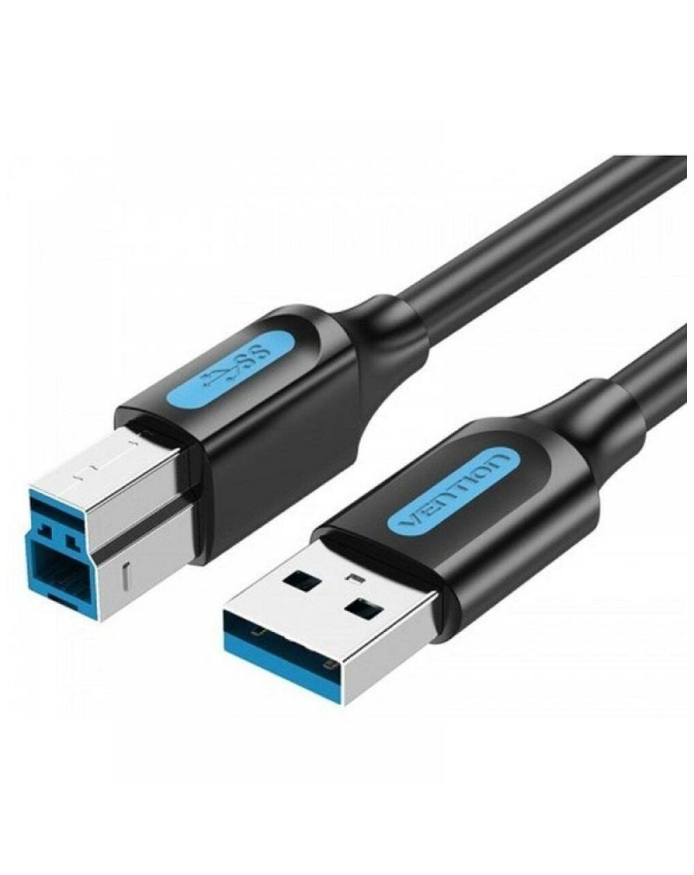 Cable USB 3.0 Vention COOBD/ USB Tipo-B Macho - USB Macho/ 5Gbps/ 50cm/ Negro