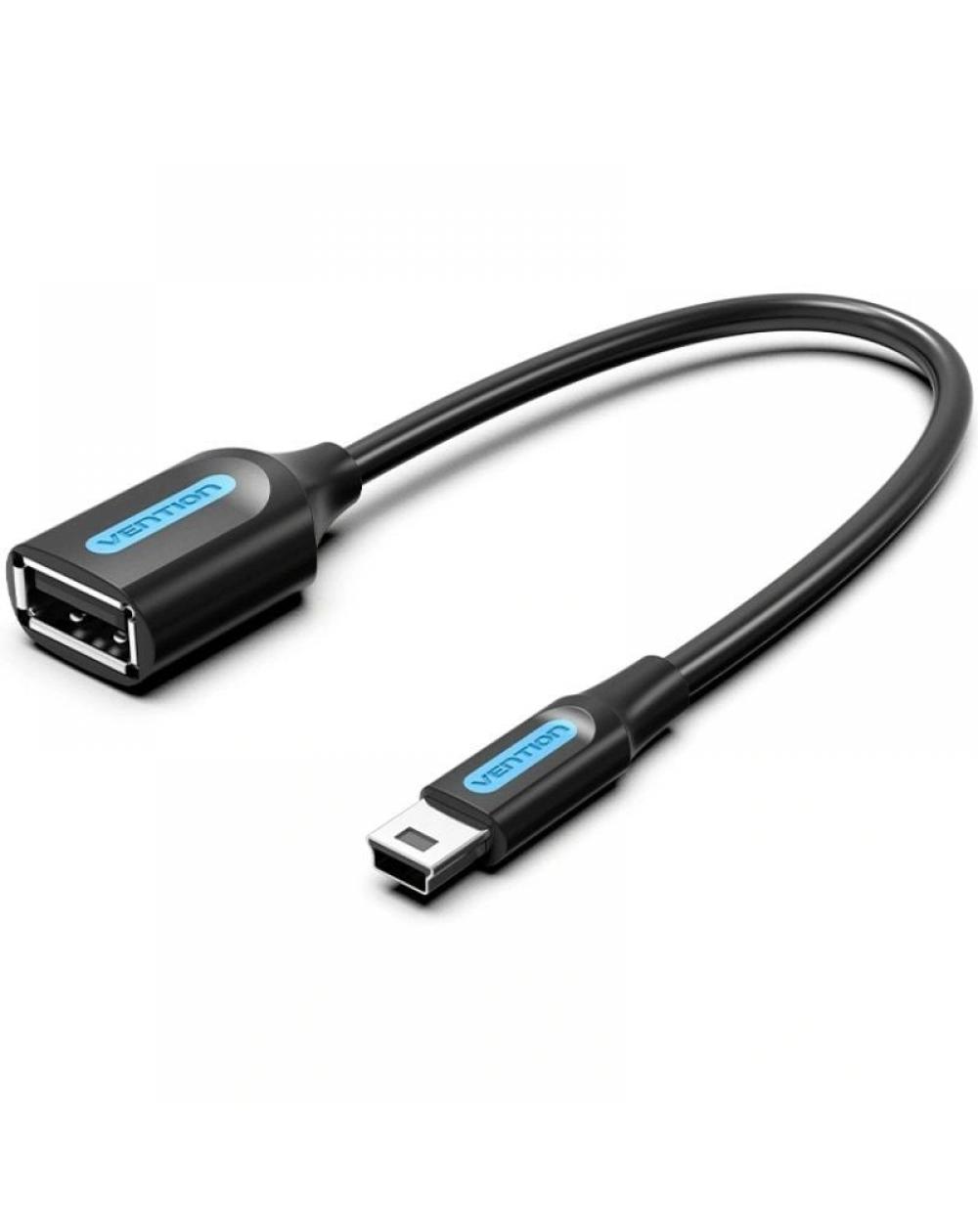 Cable USB 2.0 Vention CCUBB/ USB Mini-B Macho - USB Hembra/ 480Mbps/ 15cm/ Negro