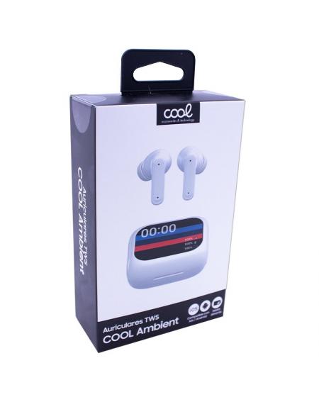 Auriculares Stereo Bluetooth Earbuds Lcd COOL Ambient Blanco