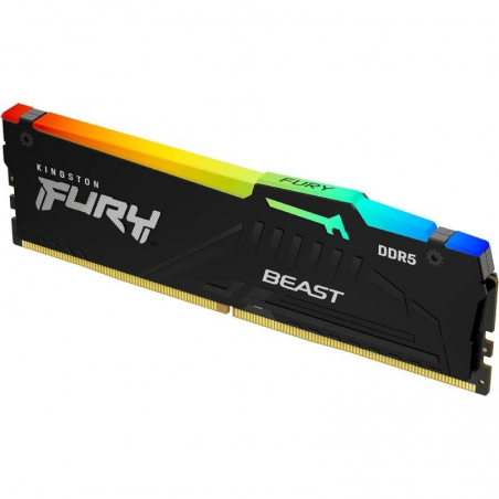 Memoria RAM Kingston FURY Beast RGB 8GB/ DDR5/ 6000MHz/ 1.35V/ CL36/ DIMM