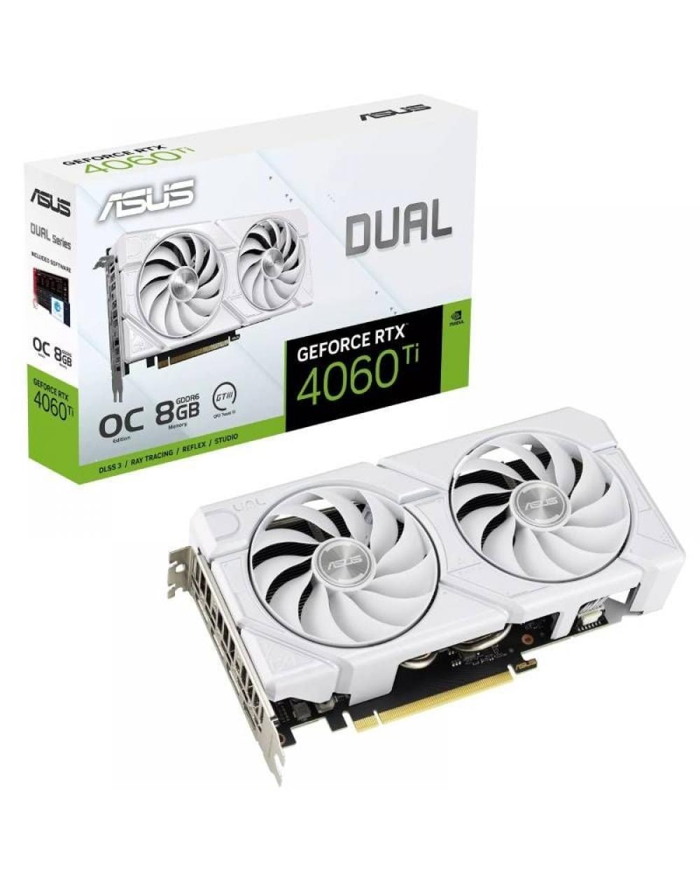 Tarjeta Gráfica Asus Dual GeForce RTX 4060 Ti EVO OC White Edition/ 8GB GDDR6