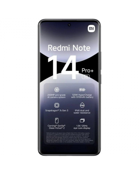 Smartphone Xiaomi Redmi Note 14 Pro+ 8GB/ 256GB/ '/ 5G/ Negro