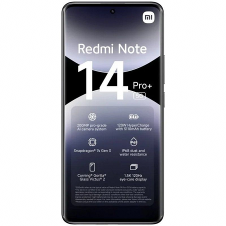 Smartphone Xiaomi Redmi Note 14 Pro+ 8GB/ 256GB/ '/ 5G/ Negro