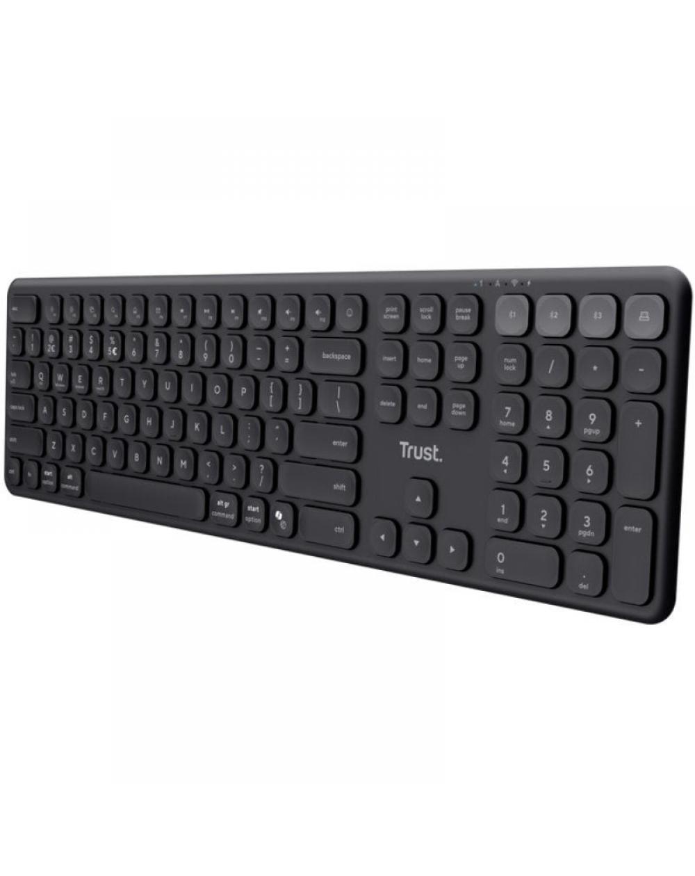 Teclado Compacto Inalámbrico por Bluetooth Trust Vaiya/ Negro