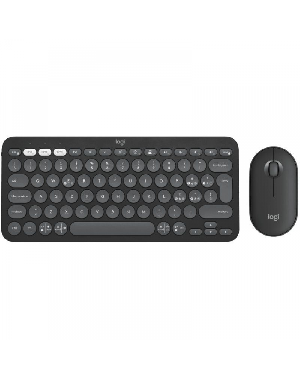 Teclado y Ratón Inalámbricos Logitech Pebble 2 Combo/ Grafito