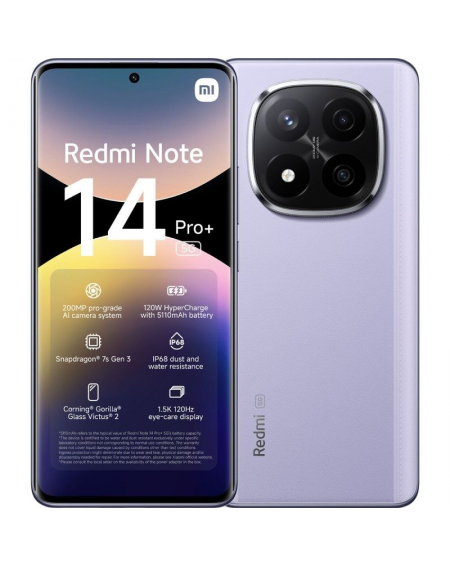 Smartphone Xiaomi Redmi Note 14 Pro+ 8GB/ 256GB/ 6.67'/ 5G/ Púrpura