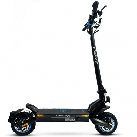 Patinete Eléctrico SmartGyro CrossOver Dual Max 2 Certificado/ Motor 1000W/ Ruedas 10'/ 25km/h/ Autonomía 60km/ Negro