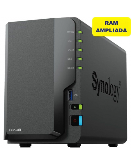 NAS Synology Diskstation DS224+/ 2 Bahías 3.5'- 2.5'/ 6GB DDR4/ Formato Torre