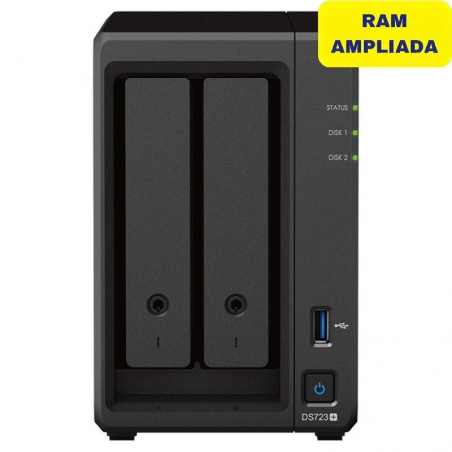 NAS Synology Diskstation DS723+/ 2 Bahías 3.5'- 2.5'/ 16GB DDR4/ Formato Torre