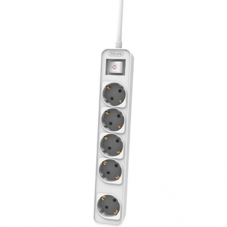 Regleta con Interruptor Philips CHP2154W/12/ 5 Tomas de corriente/ Cable 1.5m/ Blanco