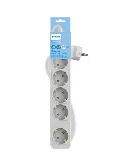 Regleta con Interruptor Philips CHP2154W/12/ 5 Tomas de corriente/ Cable 1.5m/ Blanco