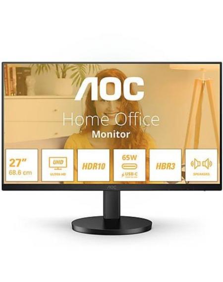 Monitor Profesional AOC U27B3CF 27'/ 4K/ Multimedia/ Regulable en altura/ Negro