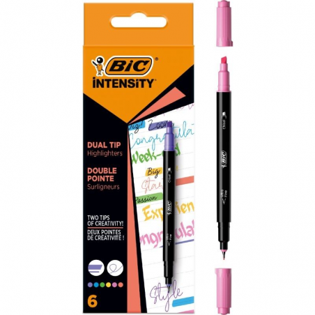 Marcadores Punta Biselada y Punta Fina Bic Intensity Dual Tip 503828/ Colores Surtidos