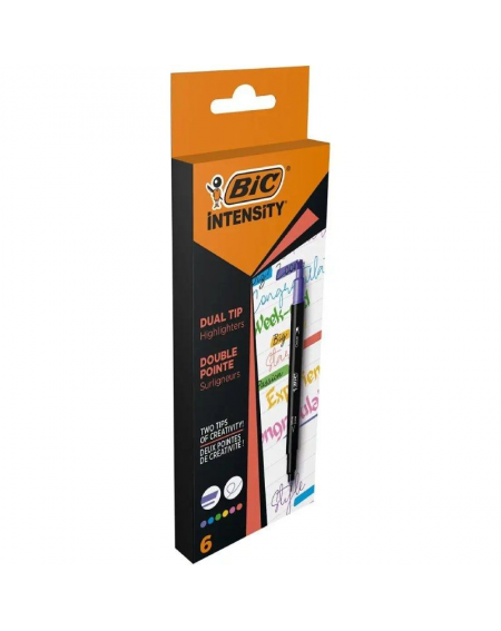 Marcadores Punta Biselada y Punta Fina Bic Intensity Dual Tip 503828/ Colores Surtidos